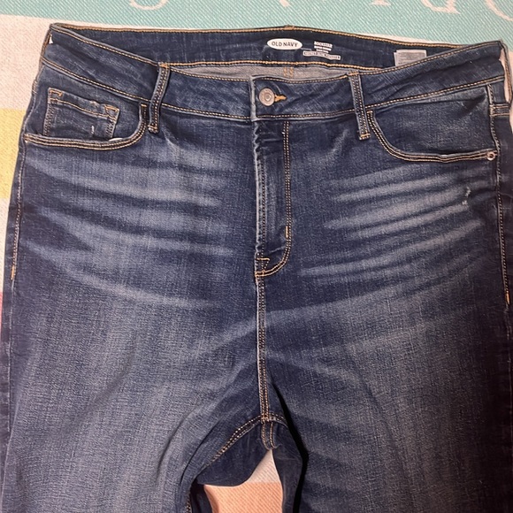 Old Navy slightly distressed Rockstar super skinny high rise jeans size 16 tall. - Picture 8 of 14